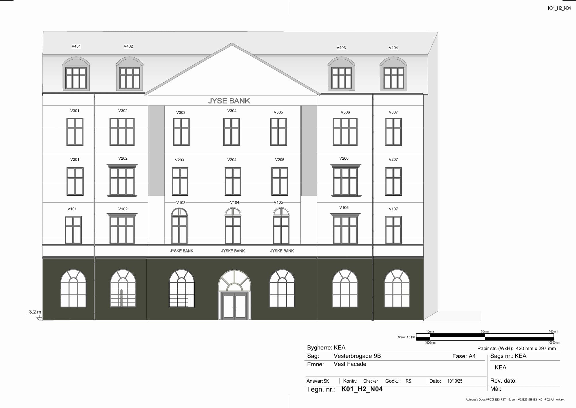 West facade - window survey