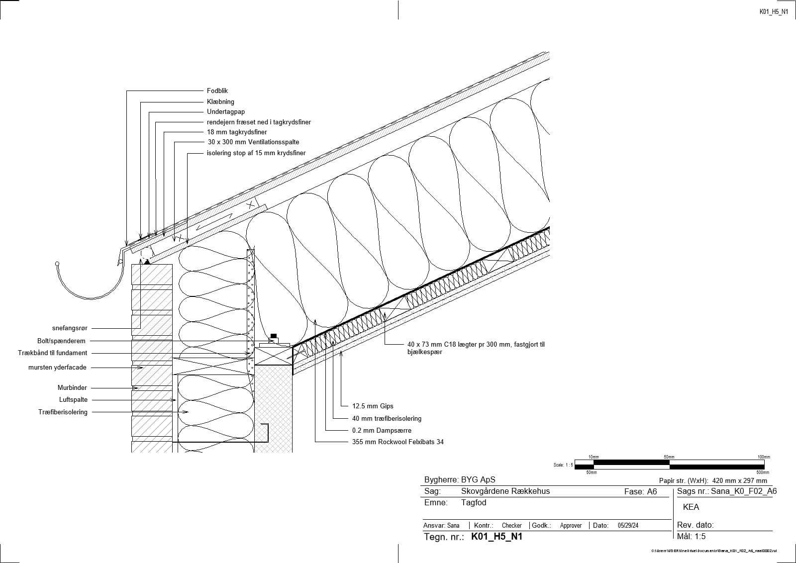 Roof construction detail